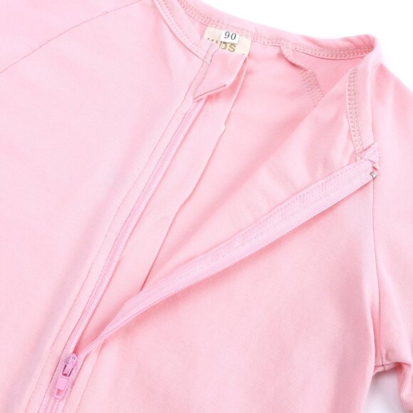 *MONOGRAM*BABY ROMPER-Sleeper *NWT* Short Sleeve Short Double Zipper Cotton Pink - Picture 4 of 16